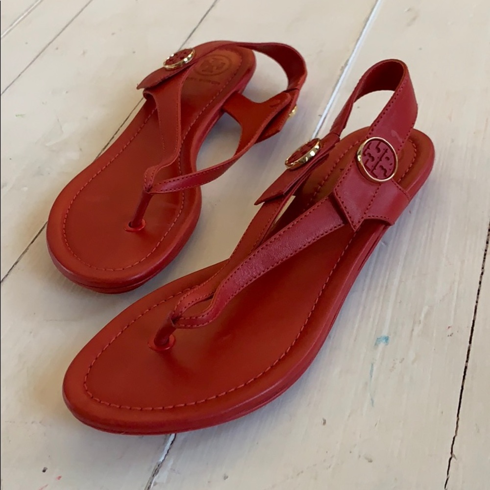 Red Tory Burch Miller sandals